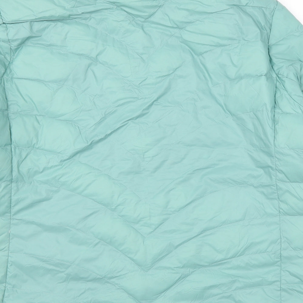Marks and Spencer Womens Blue Quilted Coat Size 20 Zip