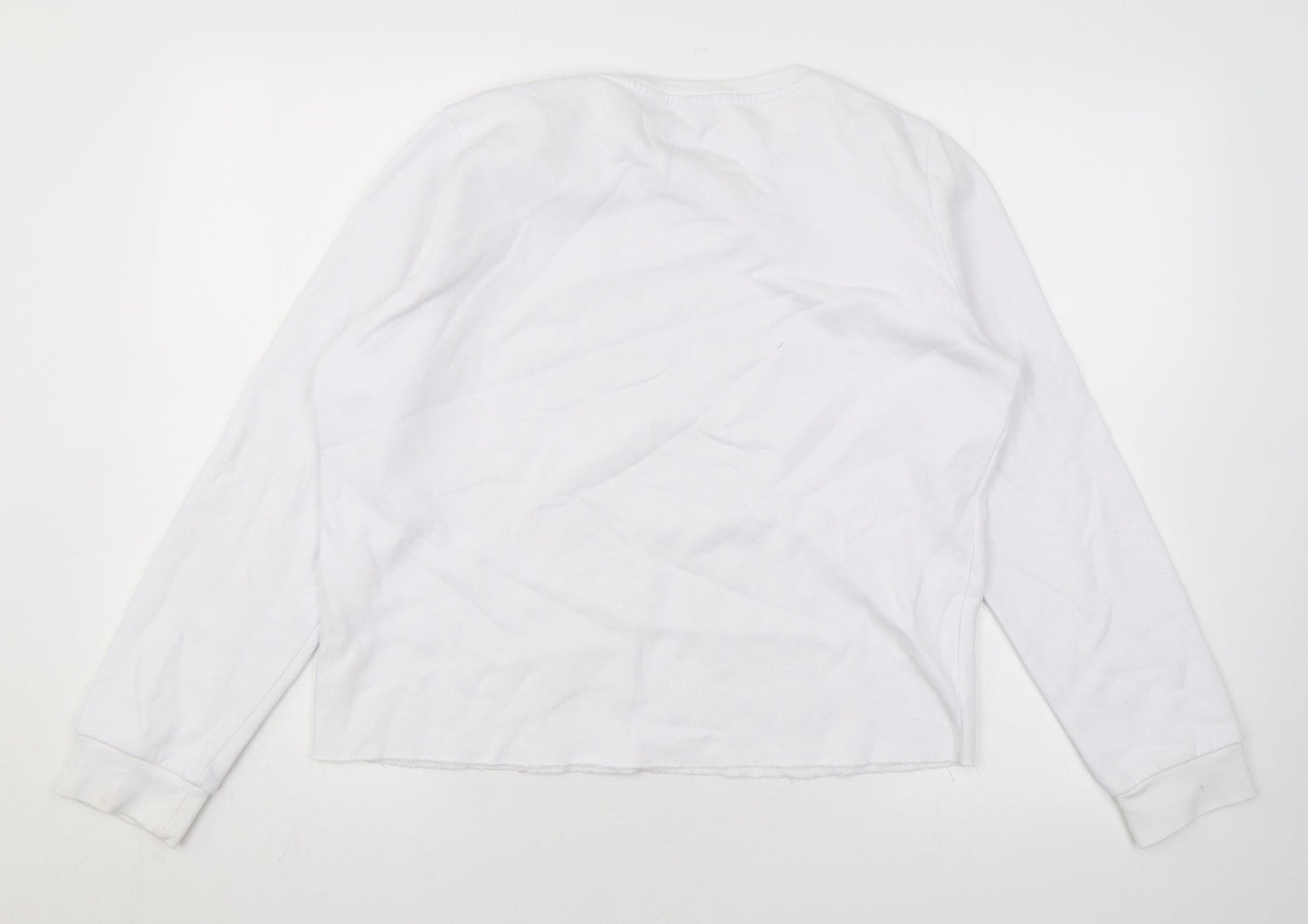 Stranger Things Womens White Cotton Pullover Sweatshirt Size M Pullover - Logo