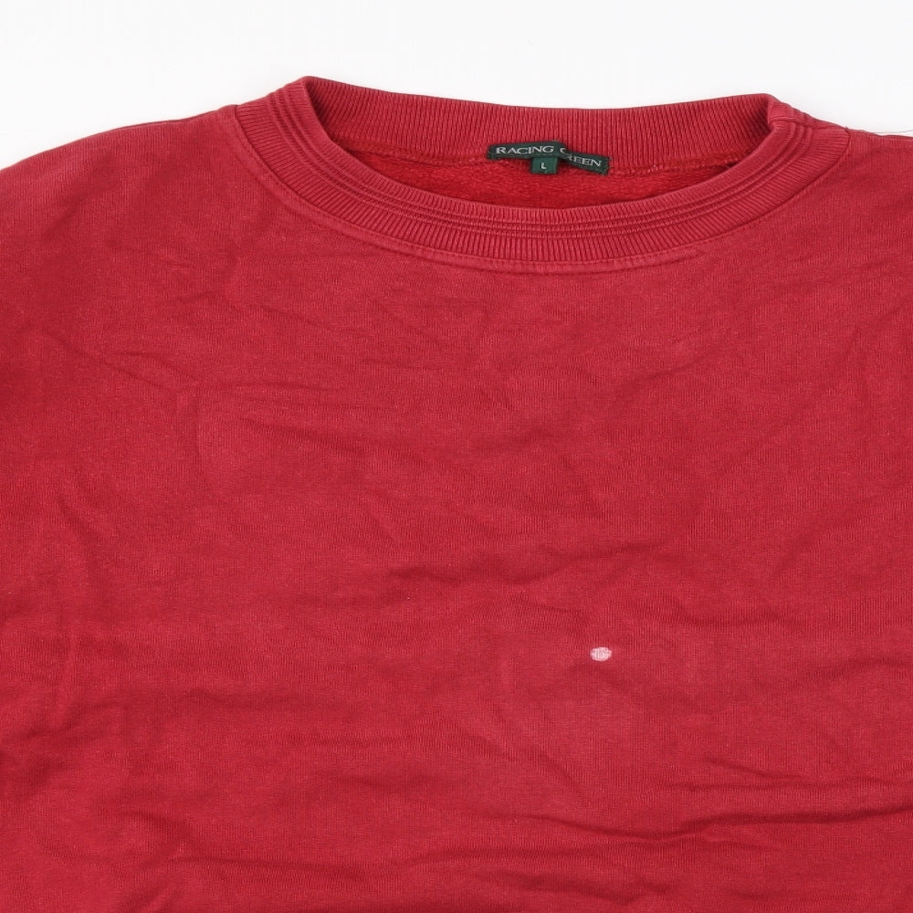 Racing Green Mens Red Cotton Pullover Sweatshirt Size L
