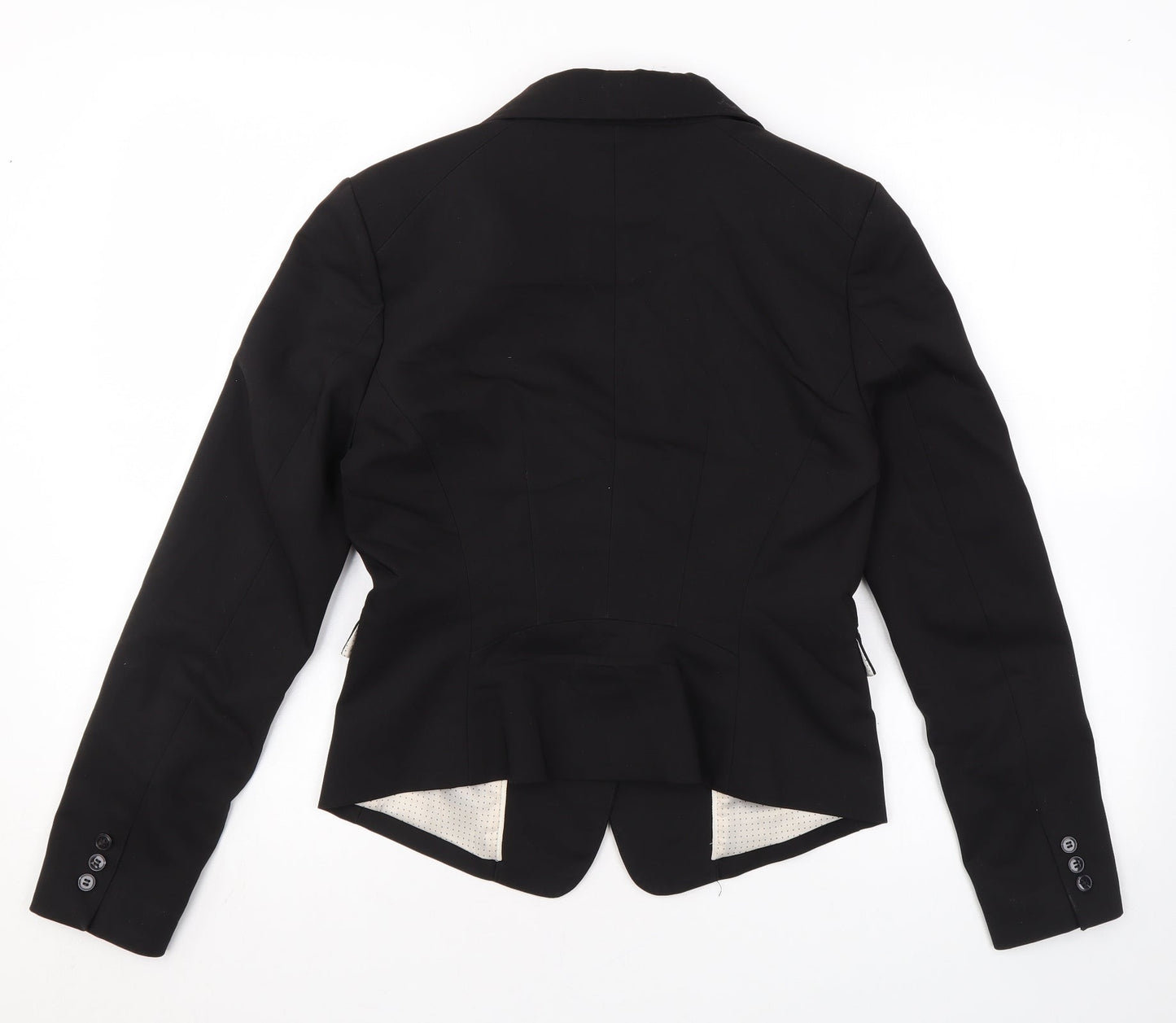 H&M Womens Black Jacket Blazer Size 8 Button