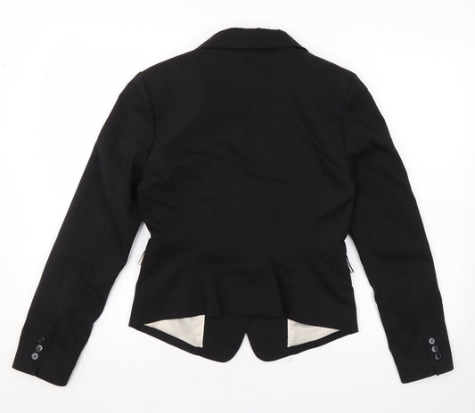 H&M Womens Black Jacket Blazer Size 8 Button