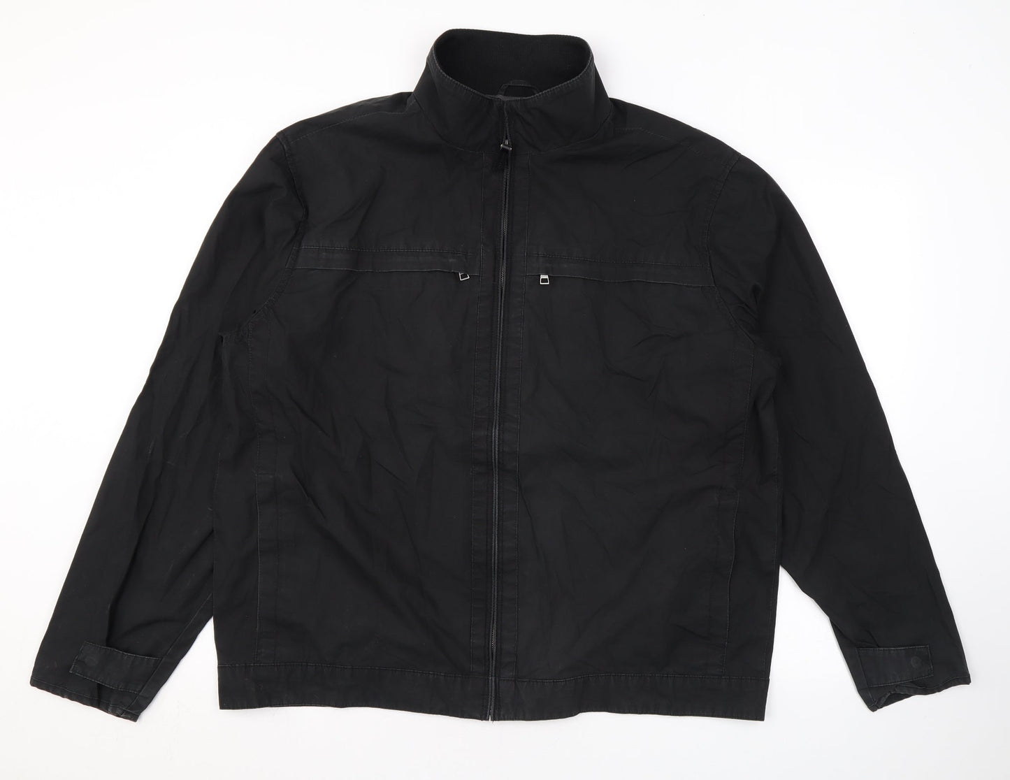 Autograph Womens Black Rain Coat Coat Size XL Zip