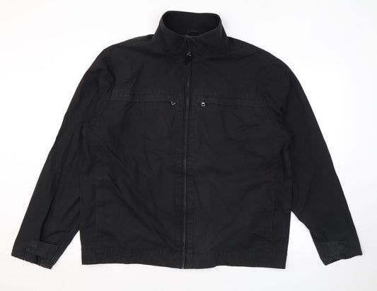 Autograph Womens Black Rain Coat Coat Size XL Zip