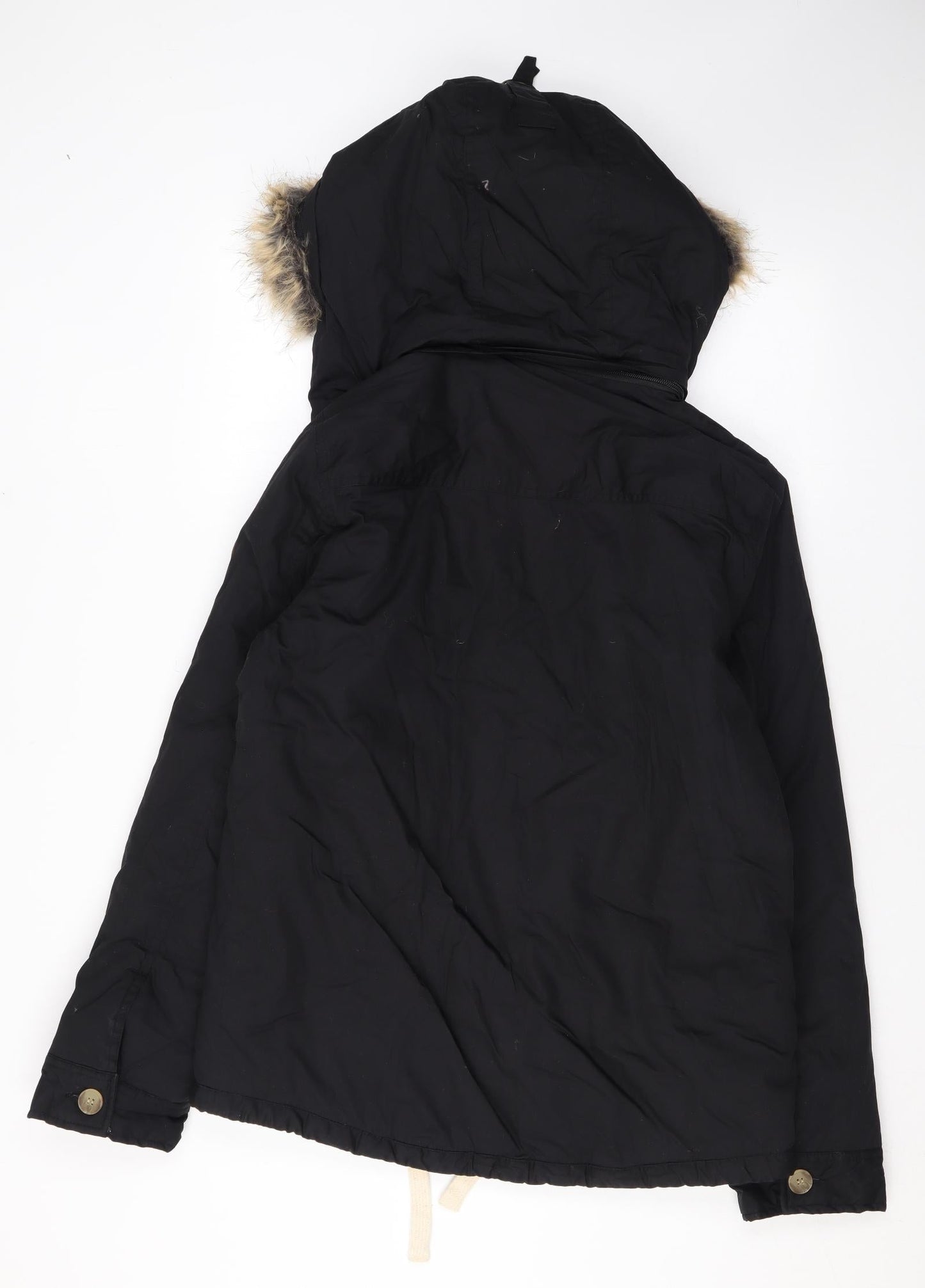 Native Youth Womens Black Rain Coat Coat Size M Zip