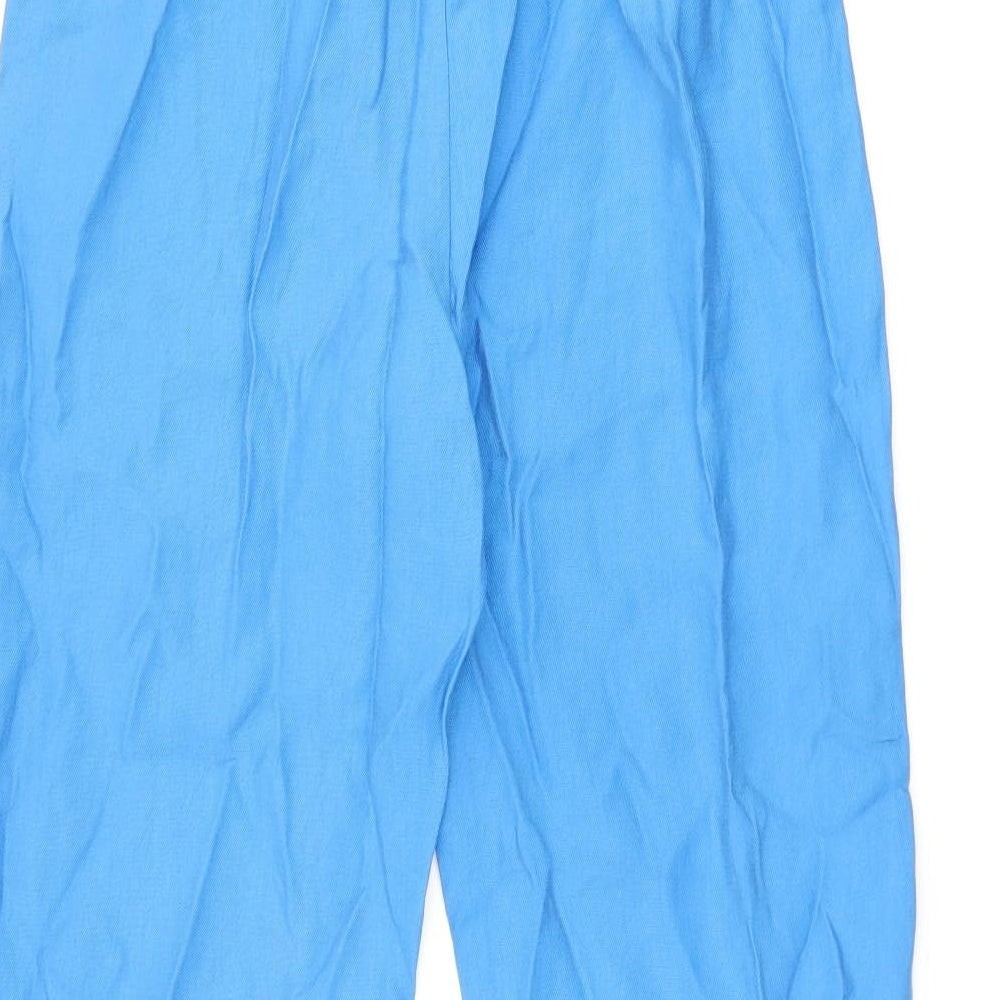 Marks and Spencer Womens Blue Lyocell Trousers Size 8 L25.5 in Regular Drawstring