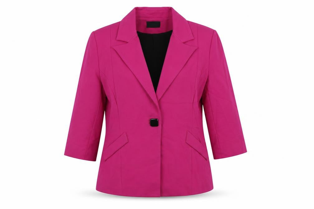 Ariana Womens Pink Jacket Blazer Size 14 Button