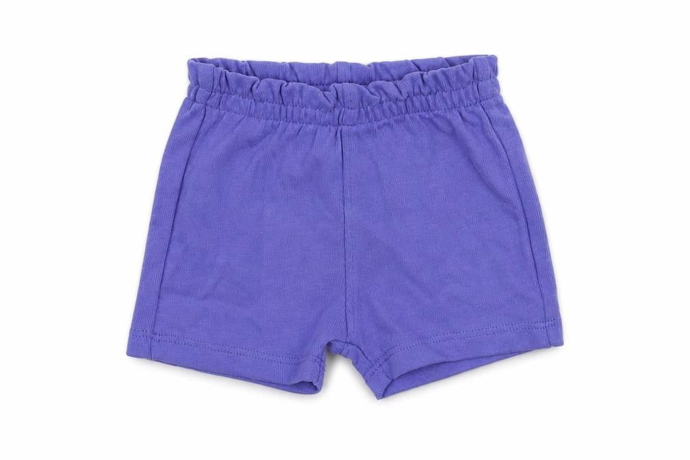 Front view of Marks & Spencer Baby Purple Cotton Cropped Trousers, size 0-3, Months