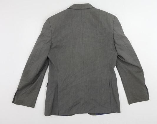 Burton Mens Grey Polyester Jacket Suit Jacket Size 38 Regular