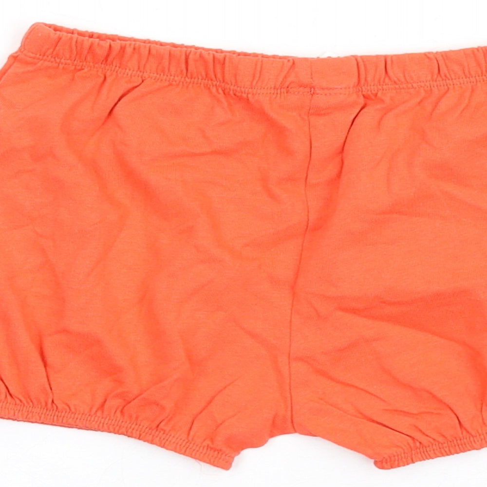 Marks and Spencer Girls Red Cotton Sweat Shorts Size 2-3 Years Regular