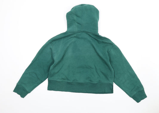Zara Womens Green Cotton Pullover Hoodie Size S Pullover
