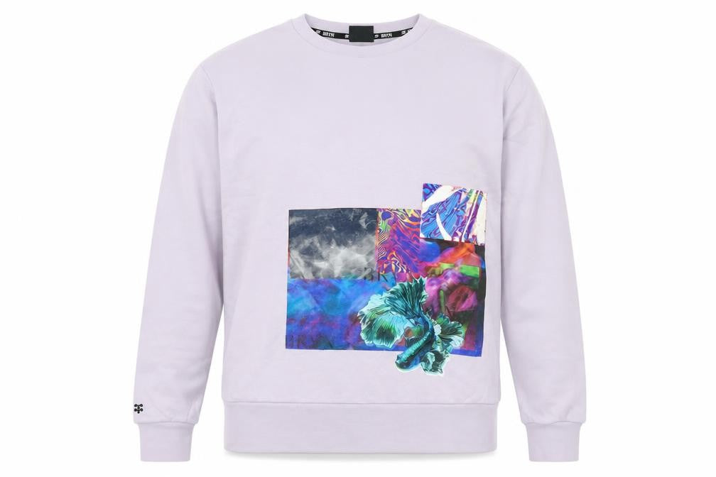Bravian Mens Purple Cotton Pullover Sweatshirt Size L