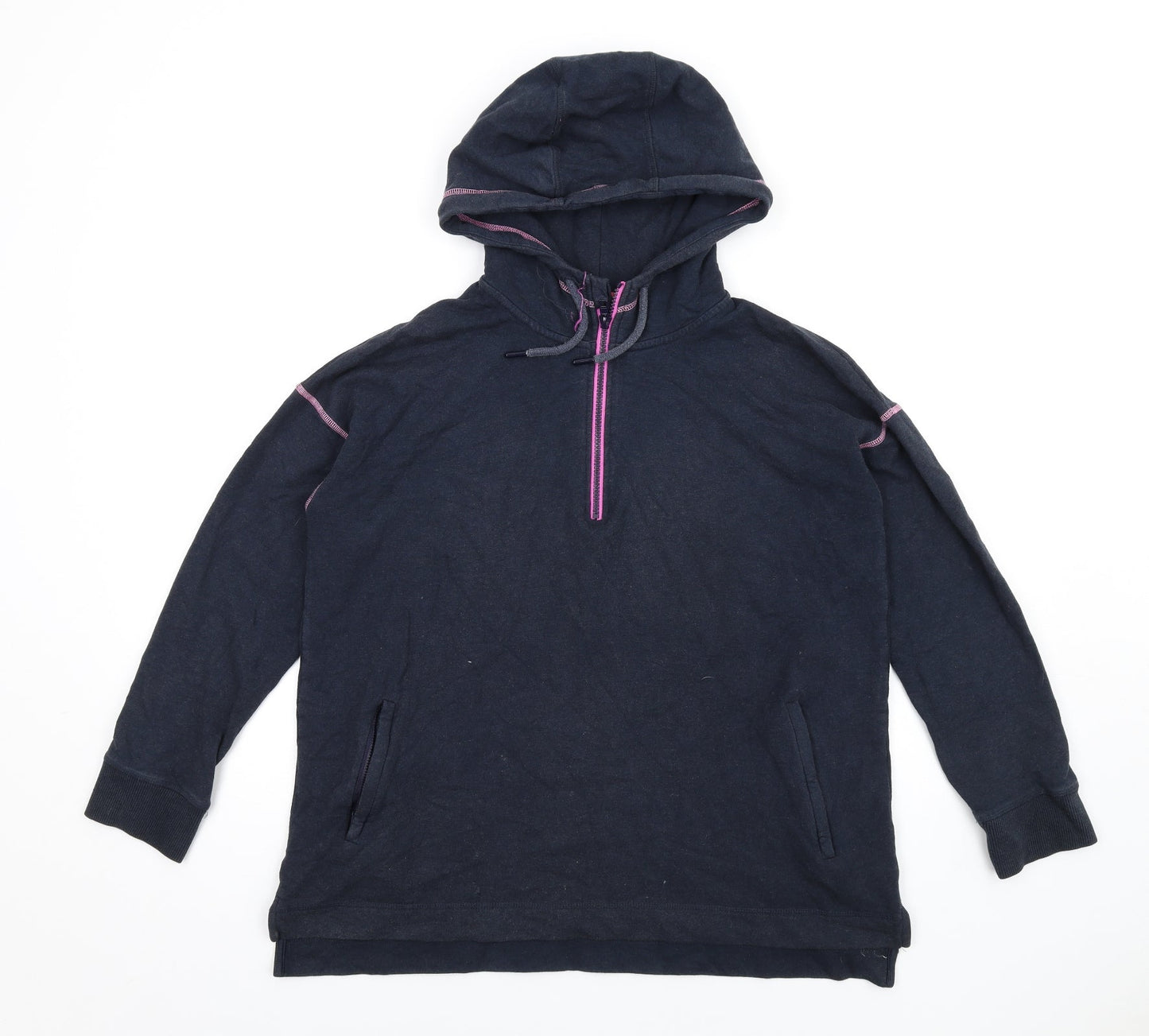 Bamboo Womens Blue Vinyl Pullover Hoodie Size 12 Zip