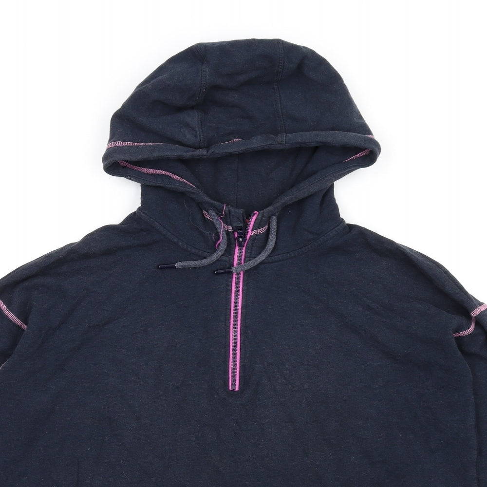 Bamboo Womens Blue Vinyl Pullover Hoodie Size 12 Zip