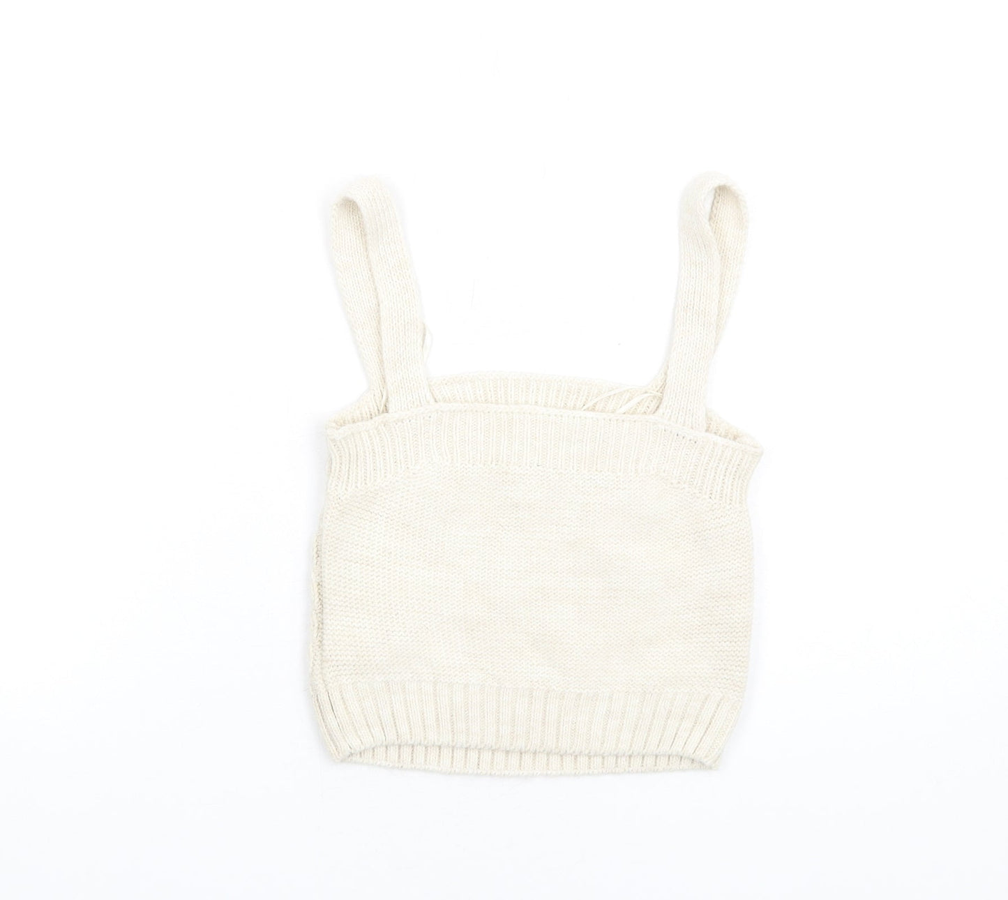River Island Womens Ivory Acrylic Basic Tank Size XS Square Neck
