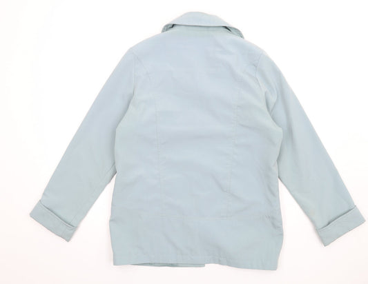 EWM Womens Blue Jacket Coat Size 10 Button