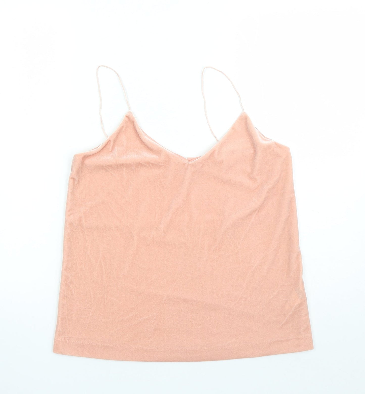 Weekday Womens Pink Polyester Camisole Tank Size S V-Neck
