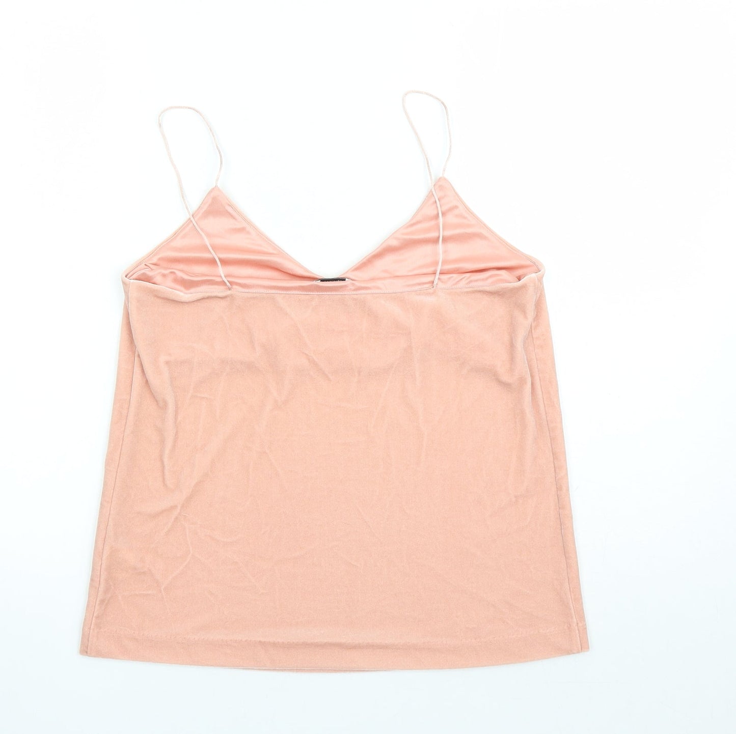 Weekday Womens Pink Polyester Camisole Tank Size S V-Neck