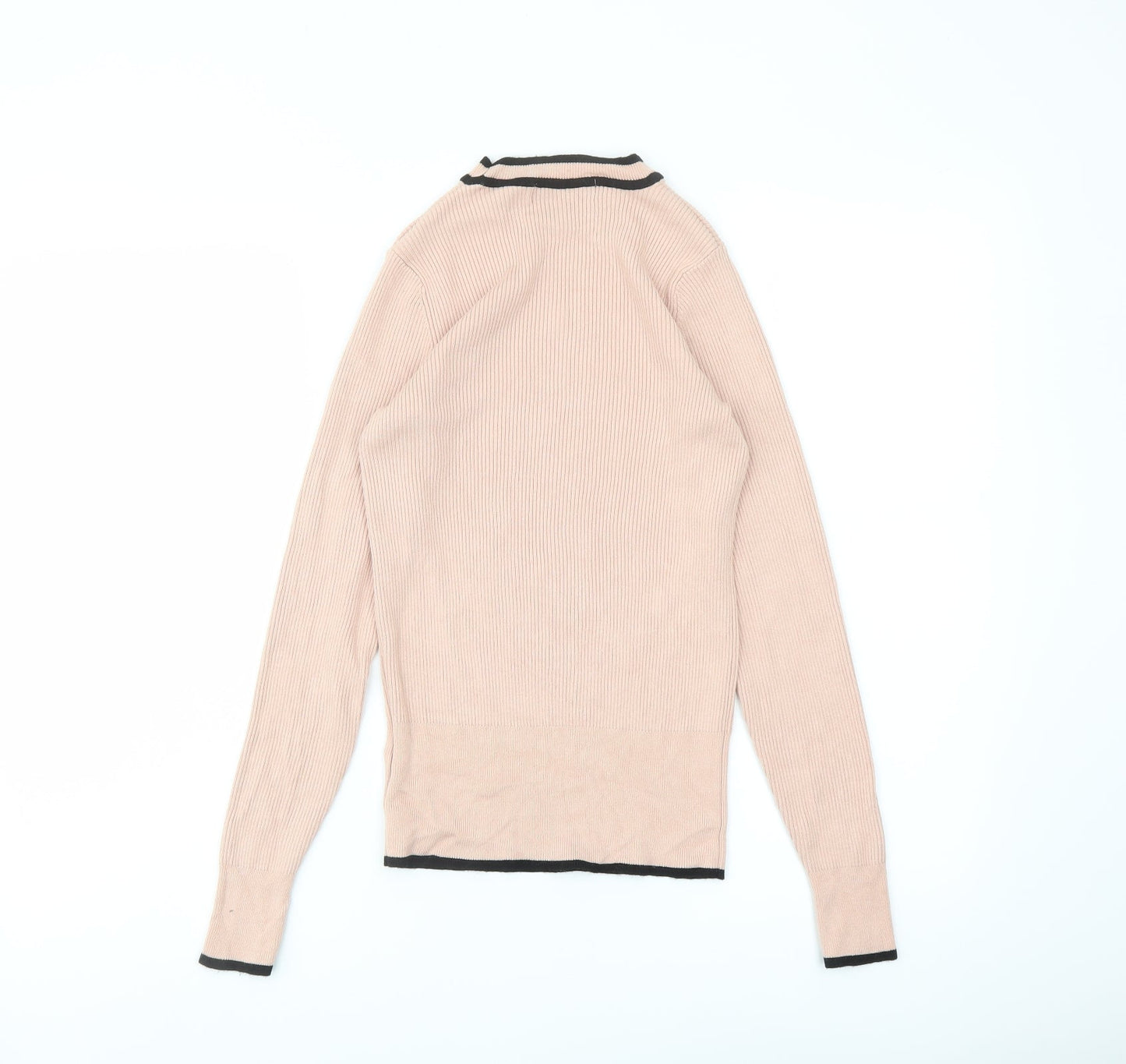 Marks and Spencer Womens Pink Mock Neck Viscose Pullover Jumper Size 10