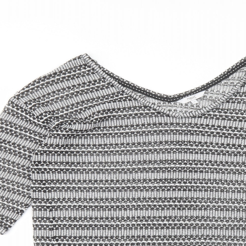 NEXT Womens Black V-Neck Polyester Pullover Jumper Size 14