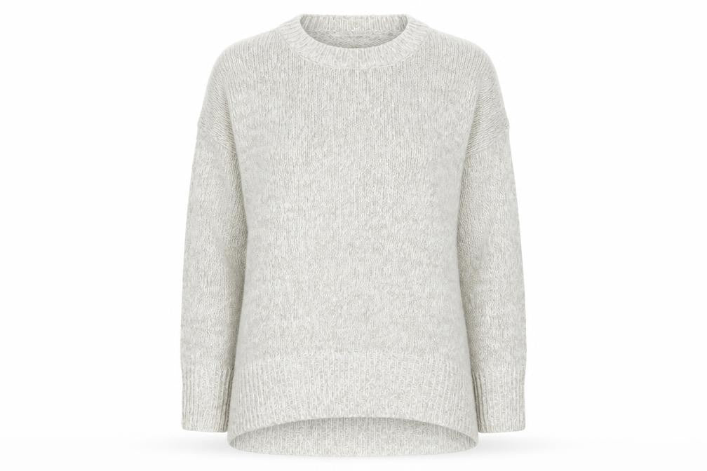 New Look Womens Grey Crew Neck Acrylic Pullover Jumper Size M