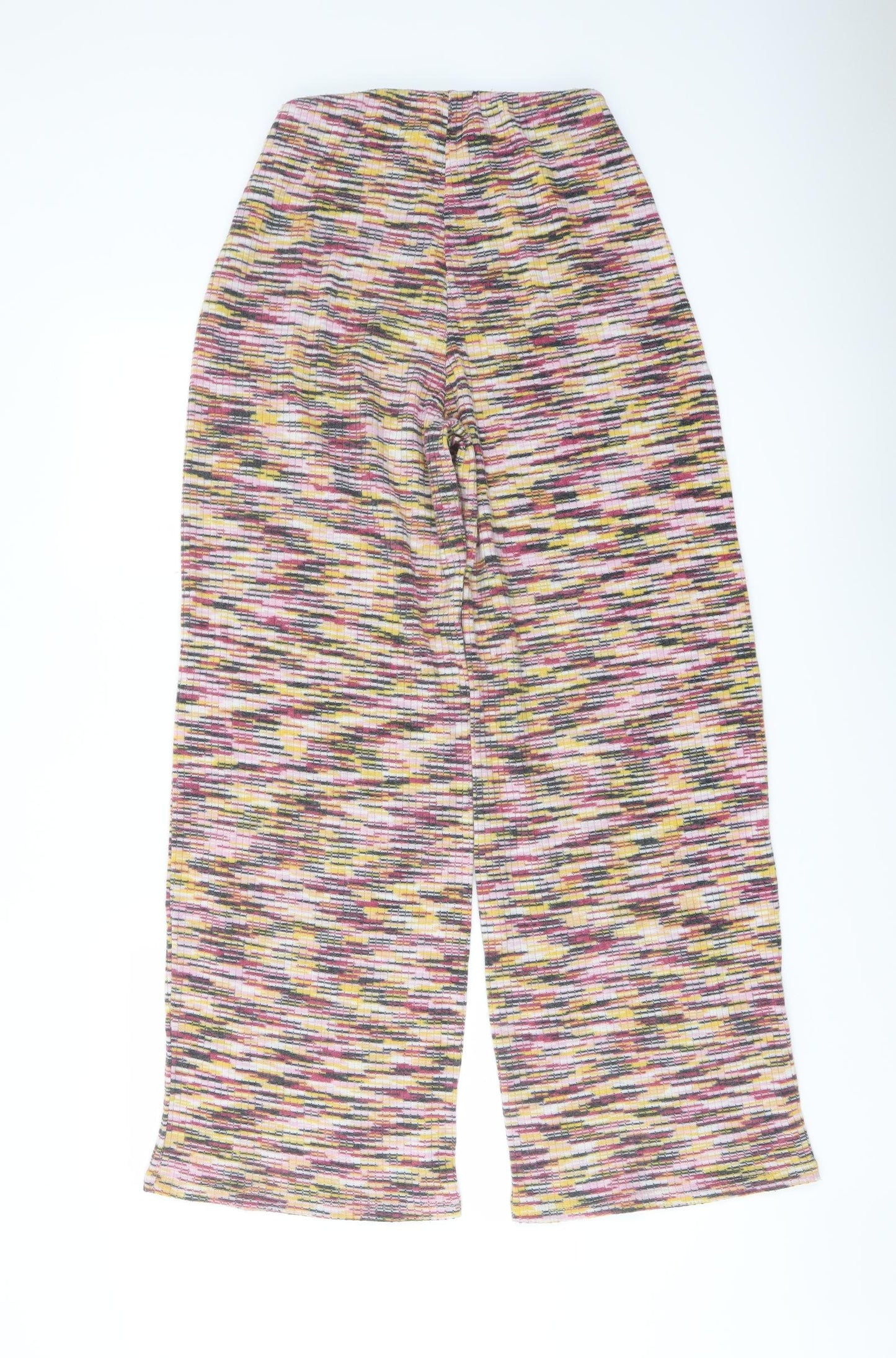 H&M Womens Multicoloured Striped Polyester Trousers Size S L29 in Regular