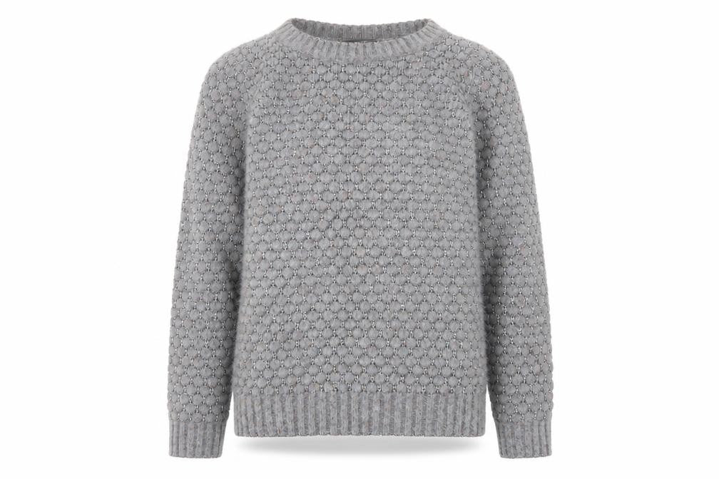Marks and Spencer Womens Grey Round Neck Acrylic Pullover Jumper Size 8