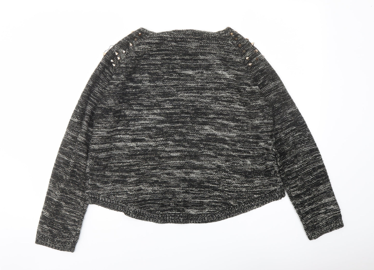 Golddigga Womens Black Round Neck Acrylic Pullover Jumper Size 14