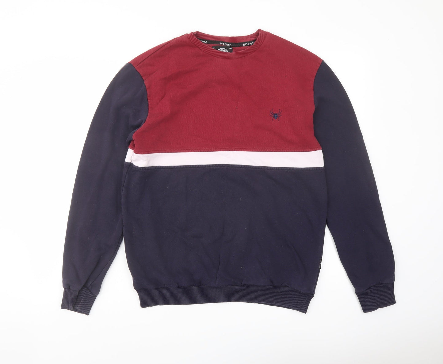 Intense Mens Blue Cotton Pullover Sweatshirt Size L