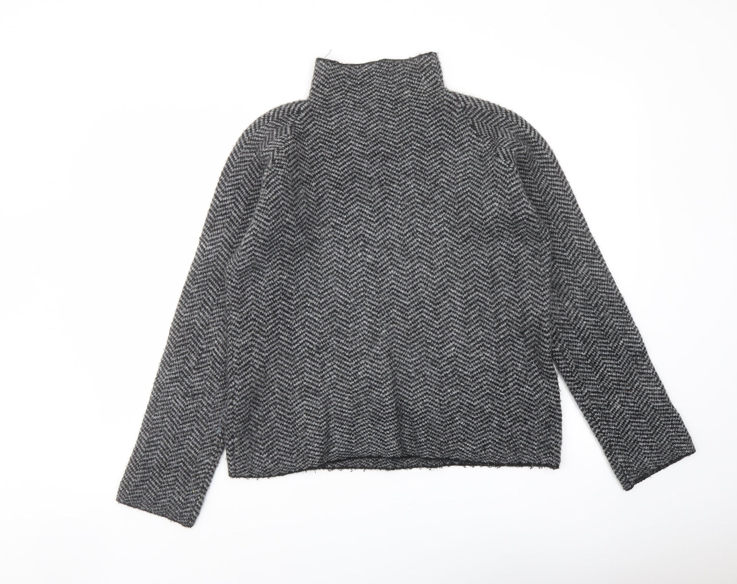 Max Studio Womens Grey Mock Neck Acrylic Pullover Jumper Size S