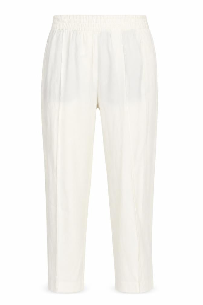 Marks and Spencer Womens Ivory Polyester Trousers Size 8 L24 in Regular - Pleat