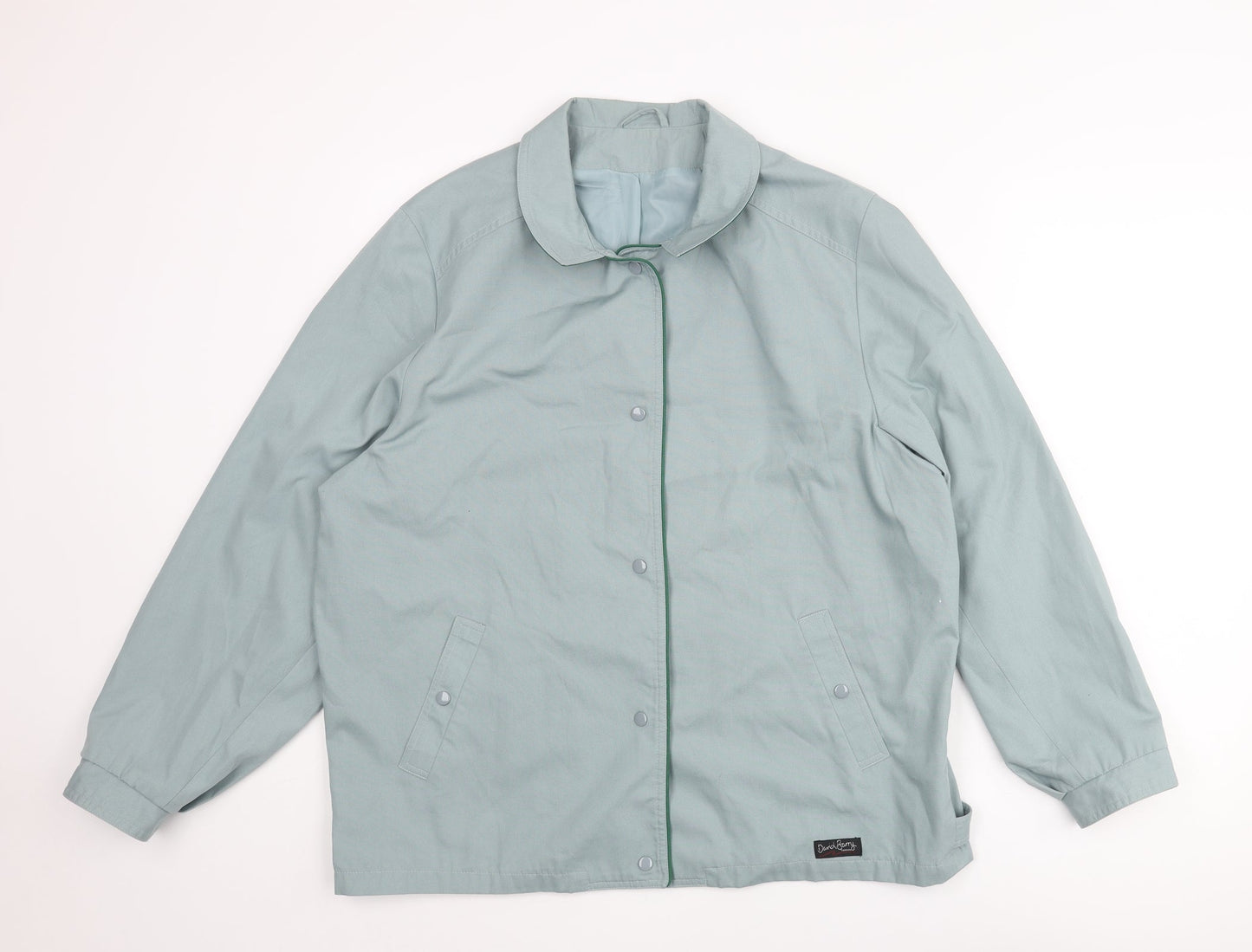 David Barry Womens Blue Jacket Size 18 Snap