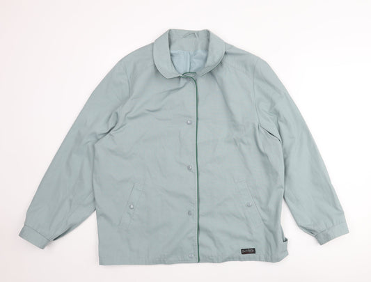David Barry Womens Blue Jacket Size 18 Snap