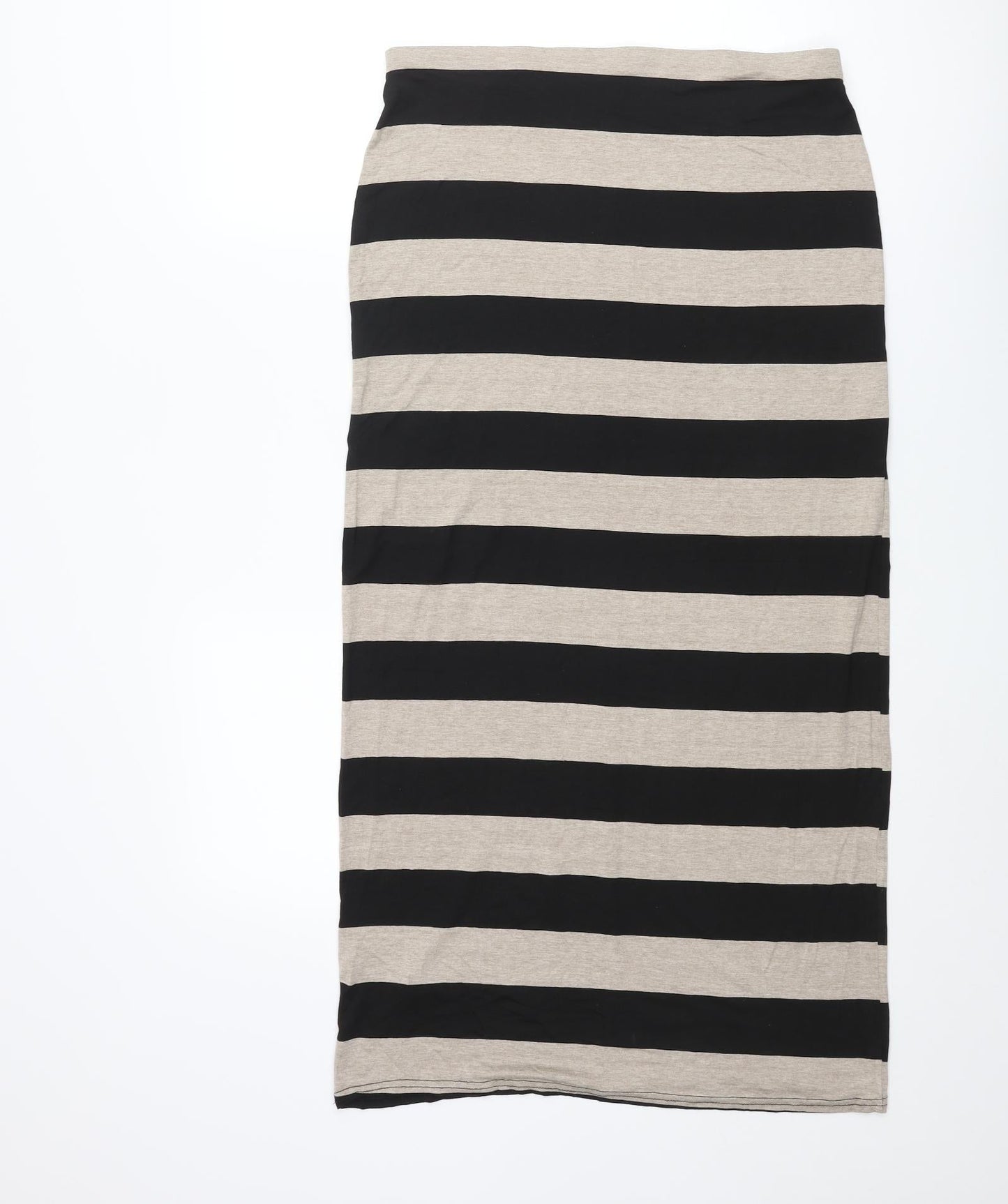 Label Be Womens Beige Striped Viscose Straight & Pencil Skirt Size 16