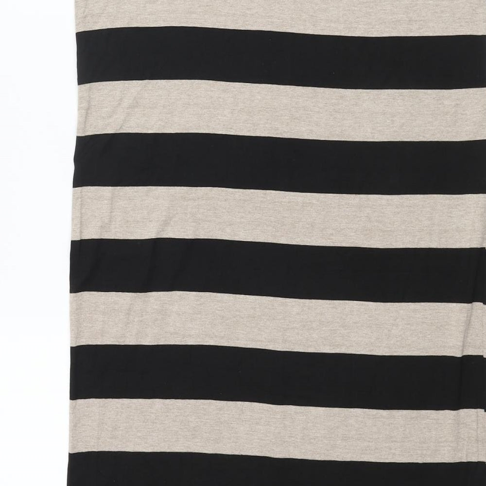 Label Be Womens Beige Striped Viscose Straight & Pencil Skirt Size 16