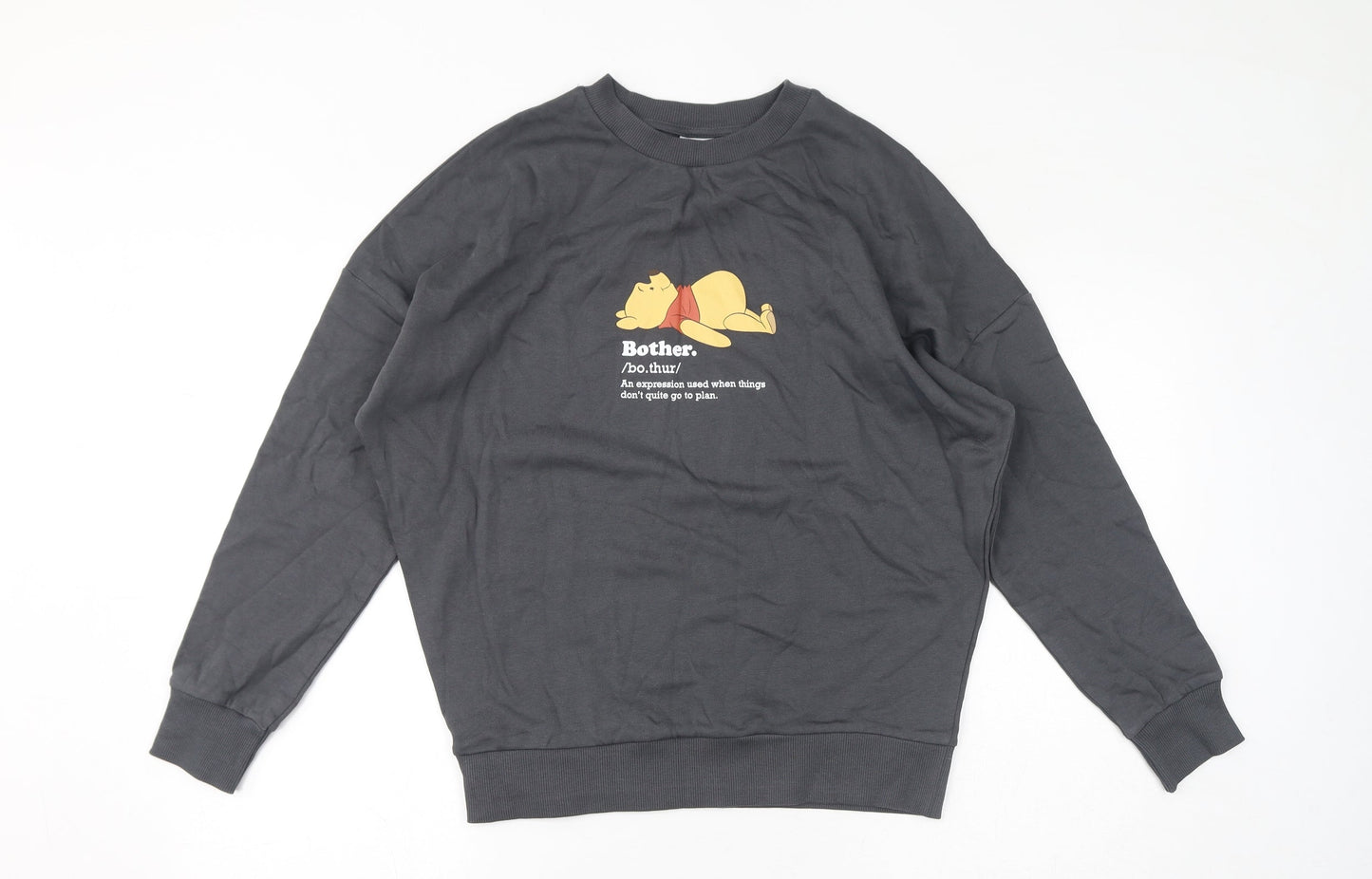 Disney Womens Grey Cotton Pullover Sweatshirt Size 8 Pullover - Size 8-10, Winnie the Pooh