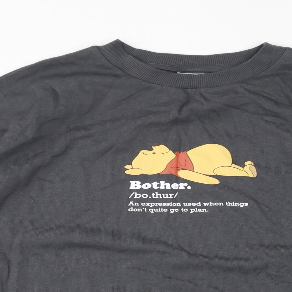 Disney Womens Grey Cotton Pullover Sweatshirt Size 8 Pullover - Size 8-10, Winnie the Pooh