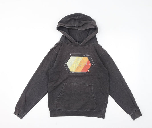 Troy Lee Designs Boys Grey Polyester Pullover Hoodie Size M Pullover - Logo