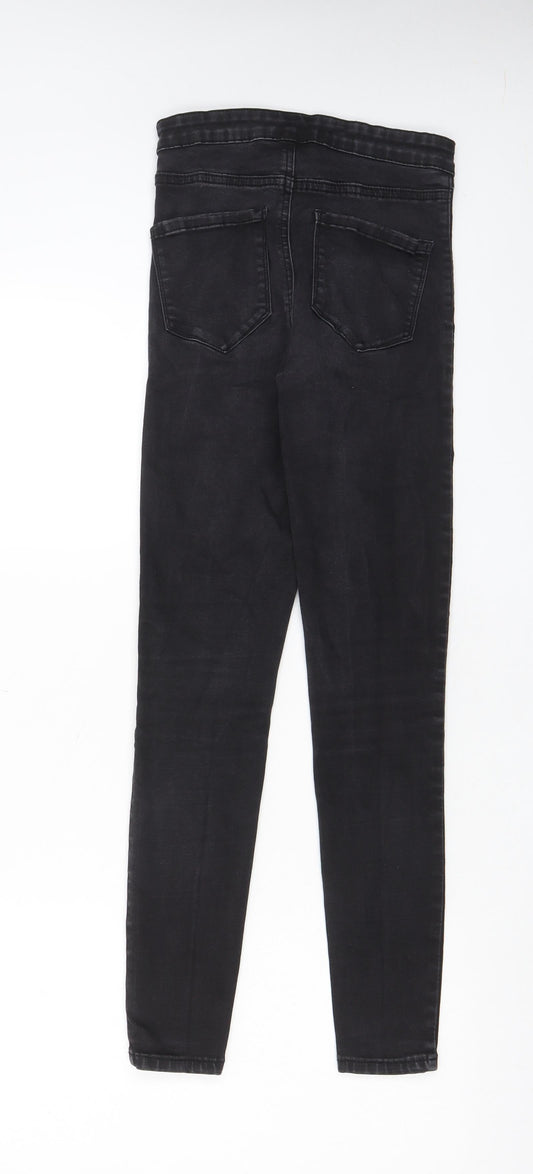 Denim & Co. Womens Grey Cotton Skinny Jeans Size 8 L27 in Regular Zip - Pockets