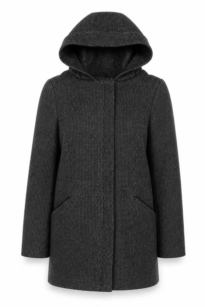 New Look Womens Black Overcoat Coat Size 8 Zip