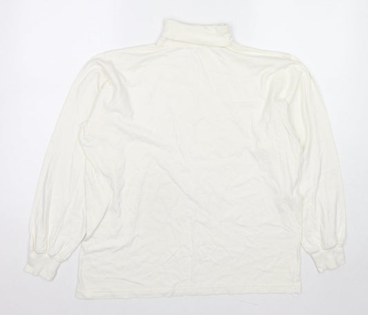 Union River Womens White Cotton Pullover Sweatshirt Size 14 Pullover - Size 14-16