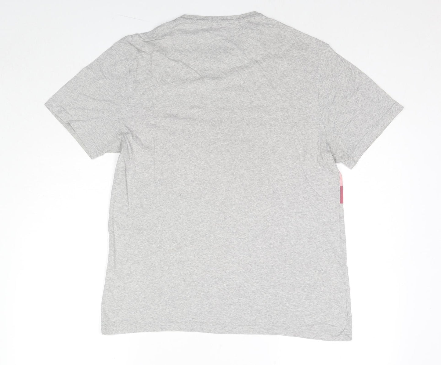 Marks and Spencer Womens Grey Colourblock Cotton Basic T-Shirt Size M Round Neck