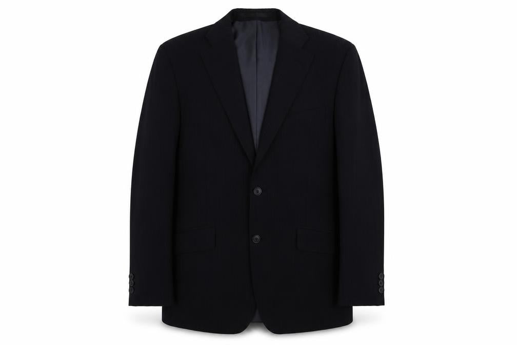 Marks and Spencer Mens Blue Striped Polyester Jacket Suit Jacket Size 38 Regular