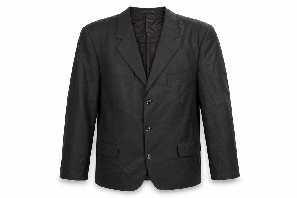 DESCH Mens Grey Polyester Jacket Blazer Size 48 Regular - Suede Effect