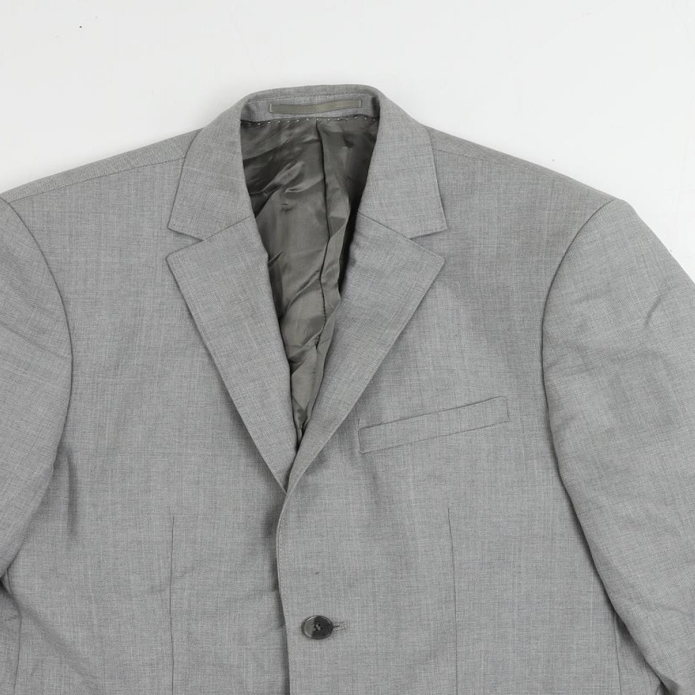 H&M Mens Grey Wool Jacket Suit Jacket Size 38 Regular