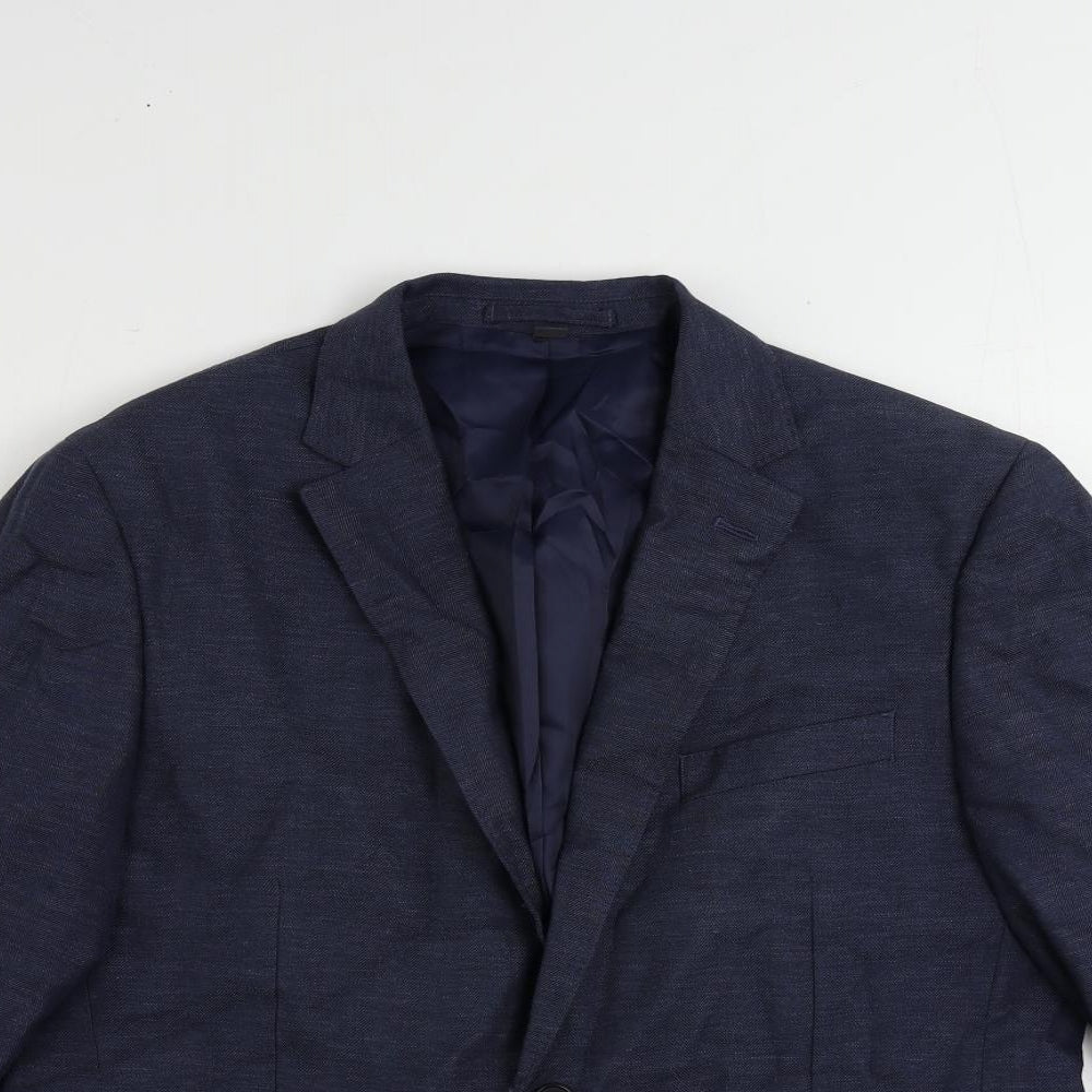 Marks and Spencer Mens Blue Polyester Jacket Suit Jacket Size 42 Regular