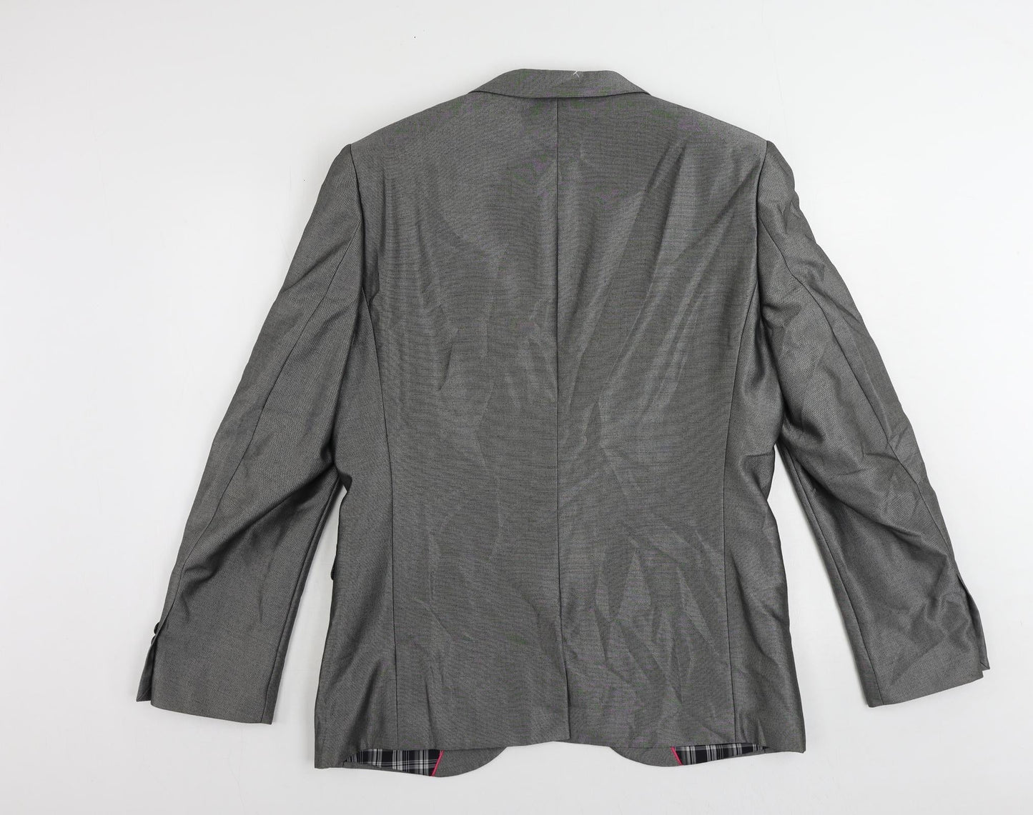NEXT Mens Grey Polyester Jacket Suit Jacket Size 42 Regular
