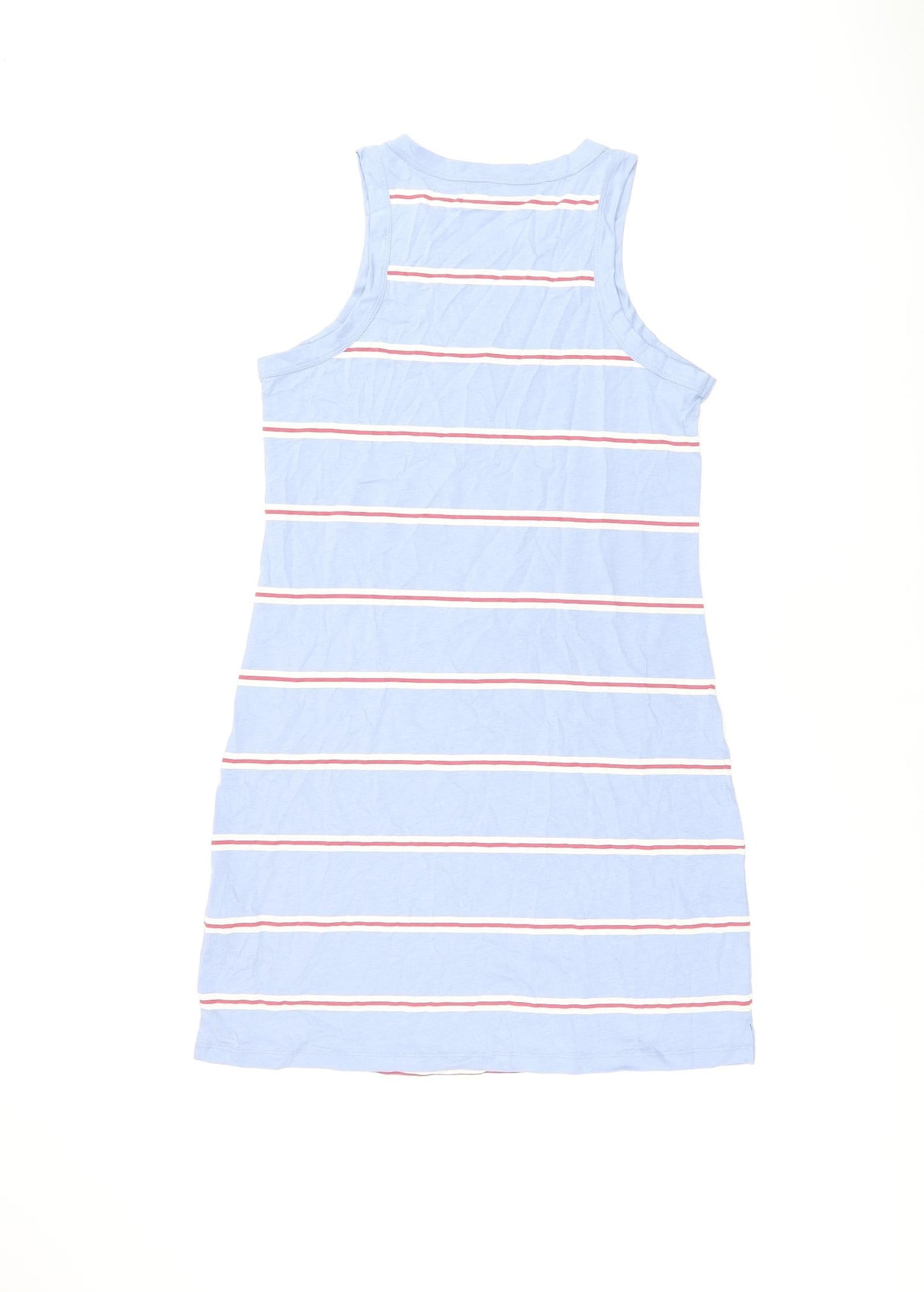 Marks and Spencer Womens Blue Striped Cotton Bodycon Size M Round Neck Pullover