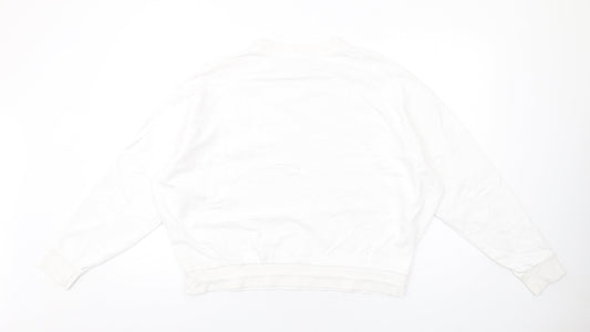 Lee Cooper Womens White Cotton Pullover Sweatshirt Size S Pullover