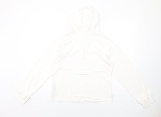 Crew Womens White Cotton Pullover Hoodie Size 10 Pullover