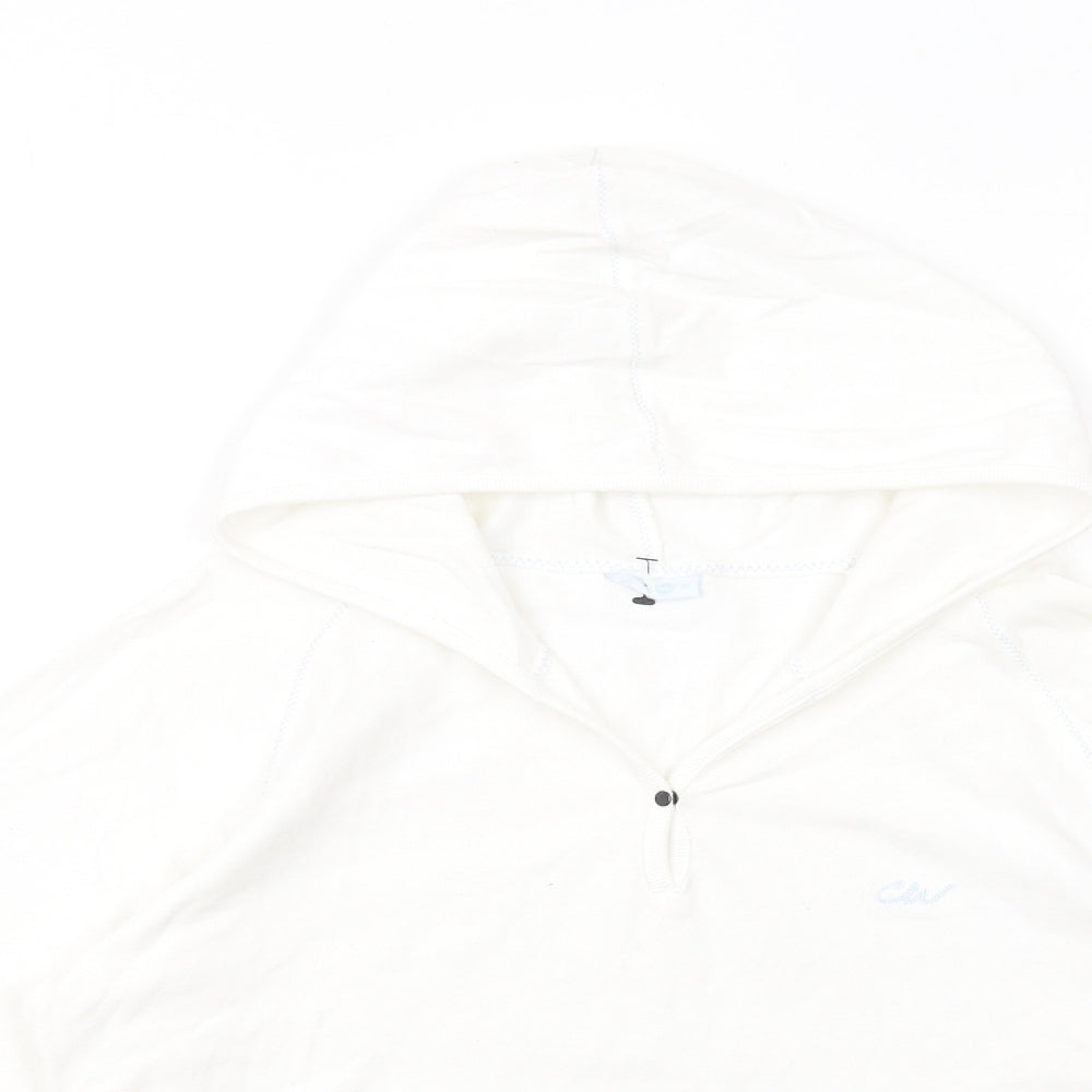 Crew Womens White Cotton Pullover Hoodie Size 10 Pullover